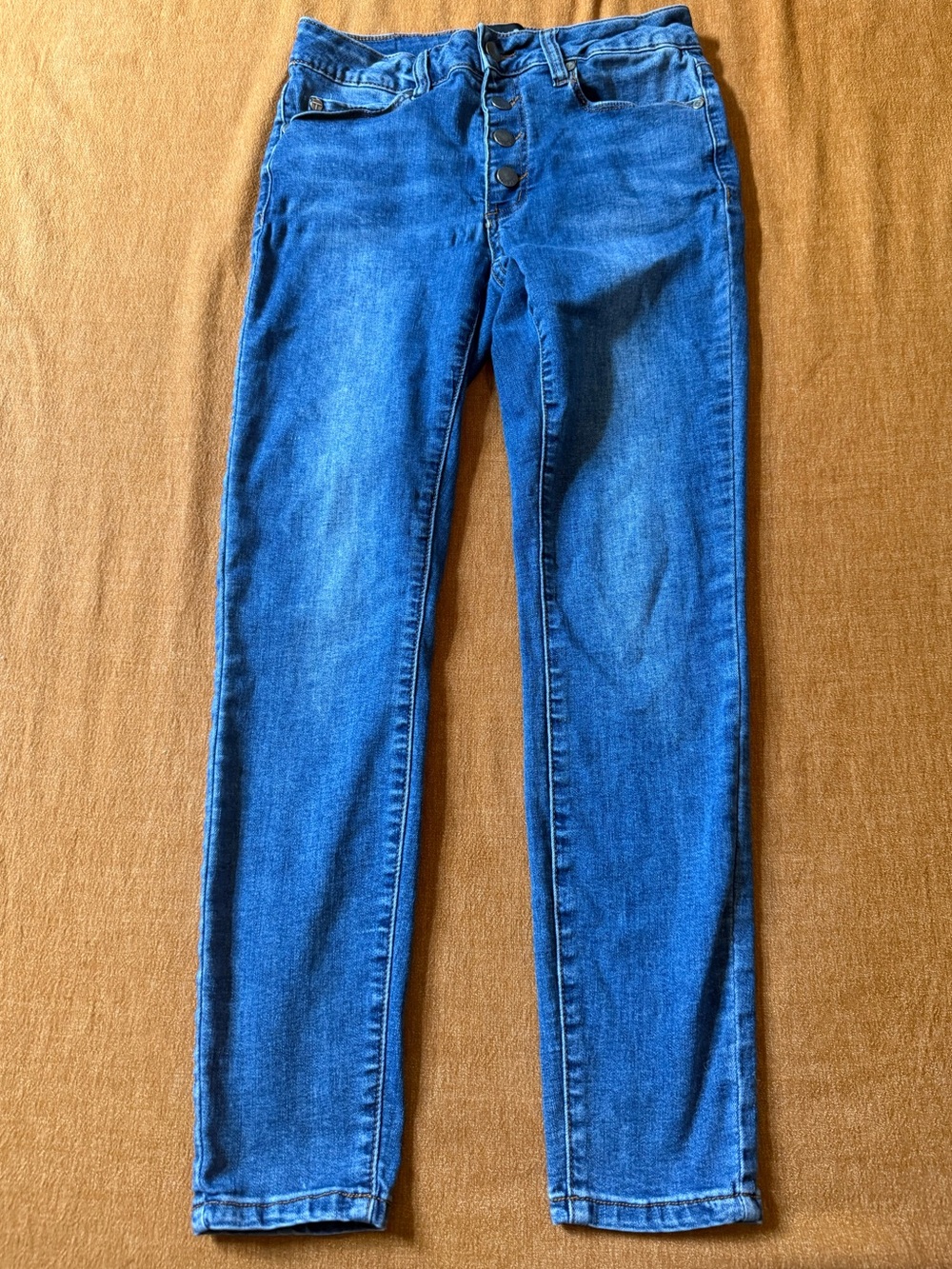 Tahari Blue Button Fly Skinny Jeans size 4/27